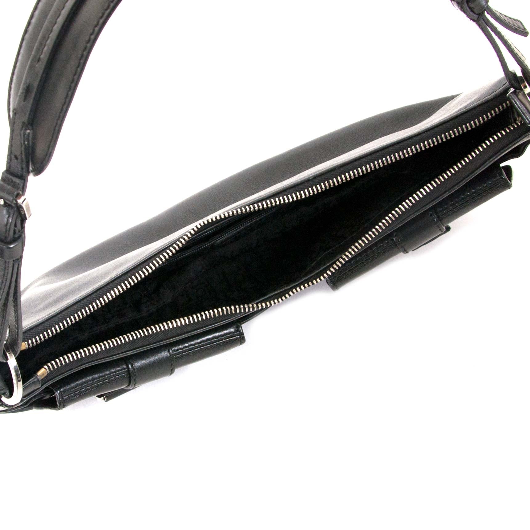 dior black leather top handle bag now for sale at labellov vintage fashion webshop belgium