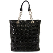 Christian Dior Black Patent Cannage Tote te koop bij Labellov tweedehands luxe