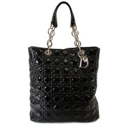 Christian Dior Black Patent Cannage Tote te koop bij Labellov tweedehands designer handtassen