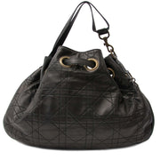 Christian Dior Black Quilted Lambskin Cannage Bucket Bag achetez secur en ligne