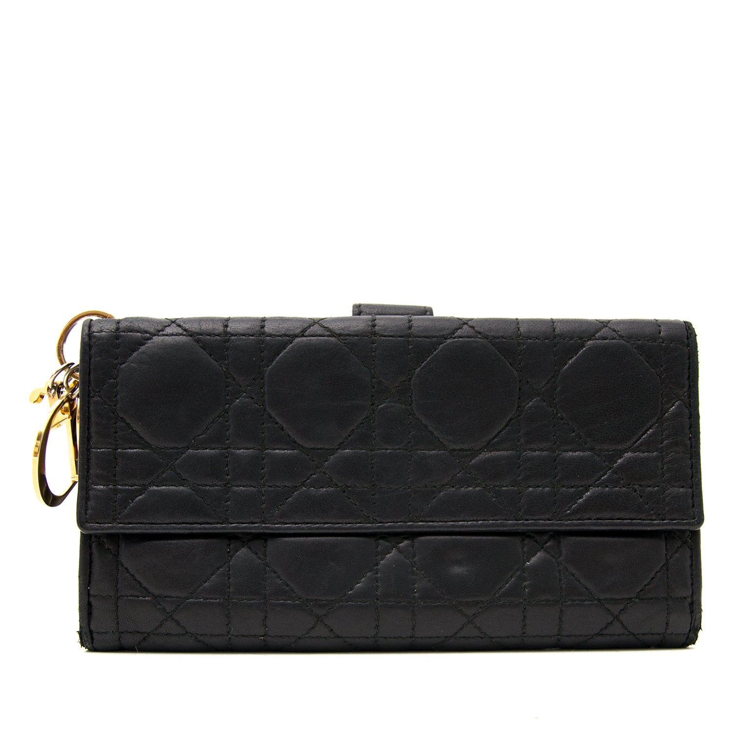 Acheter en ligne chez Labellov.com Lady Dior Black Lambskin Wallet