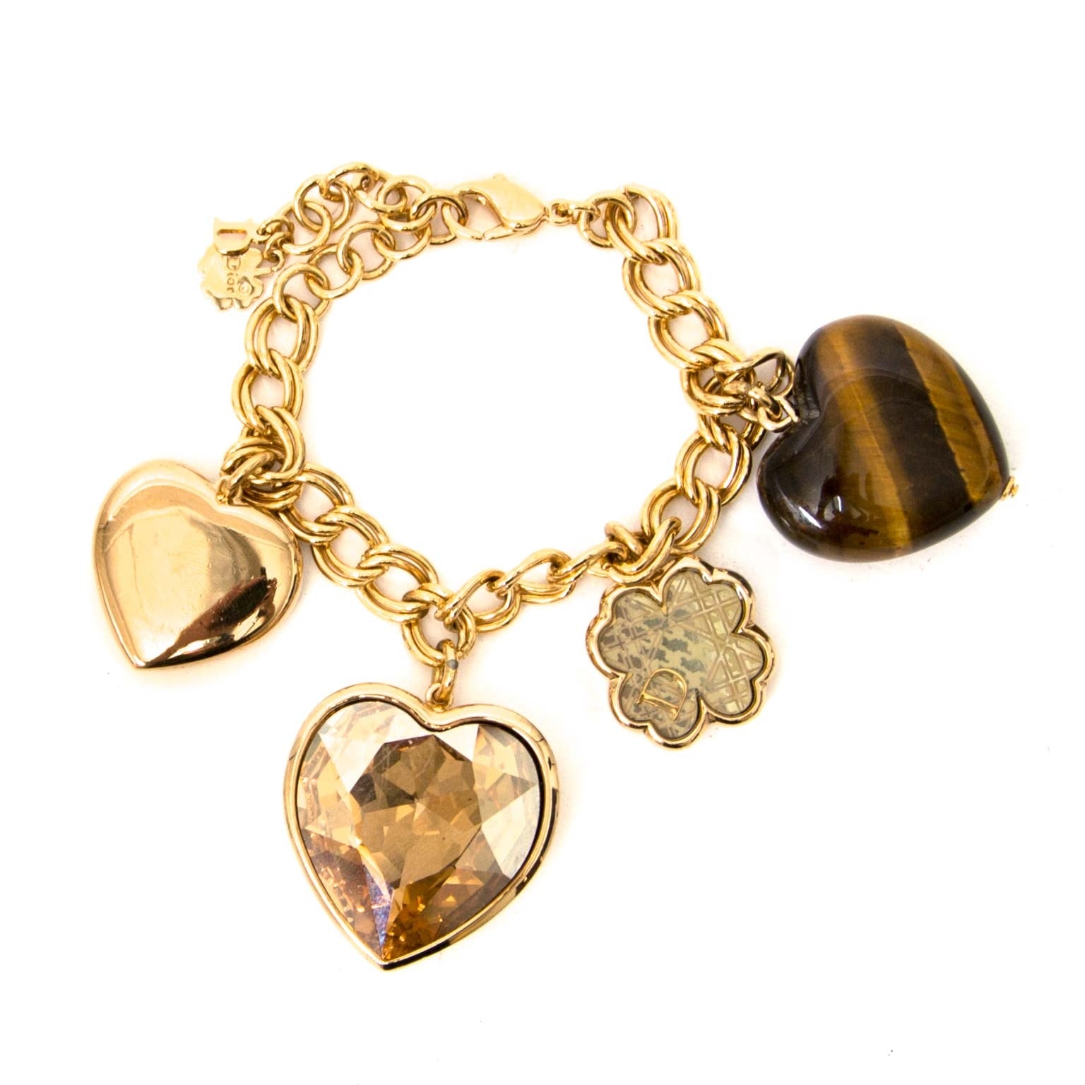 koop veilig online tegen de beste prijs Christian Dior Heart Charm Bracelet