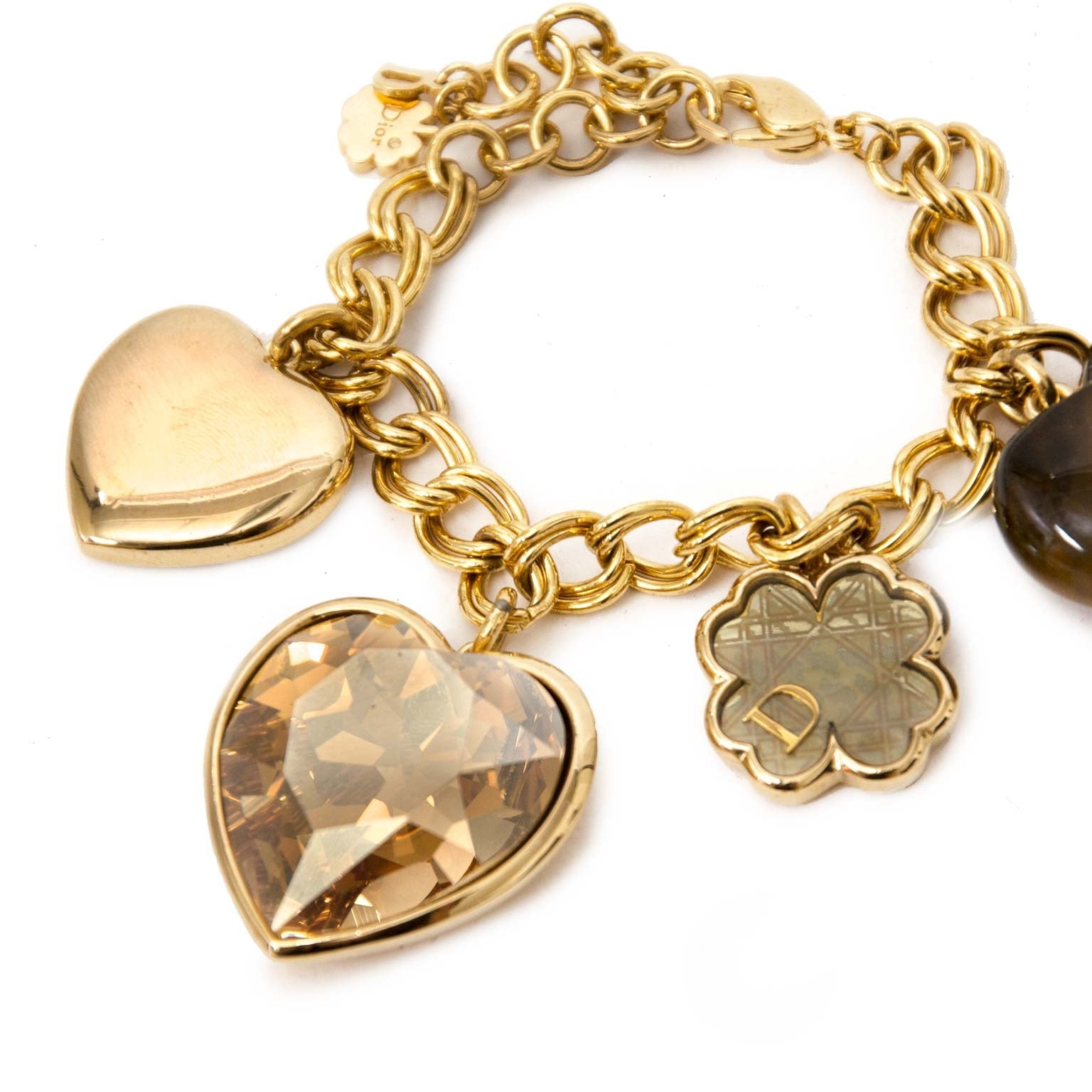 acheter en ligne seconde main Christian Dior Heart Charm Bracelet
