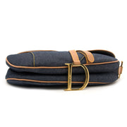 Buy the Dior denim saddle bag safe and secure on www.labellov.com