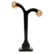 Chistian Dior Gold Rhinestone Tribal Earrings