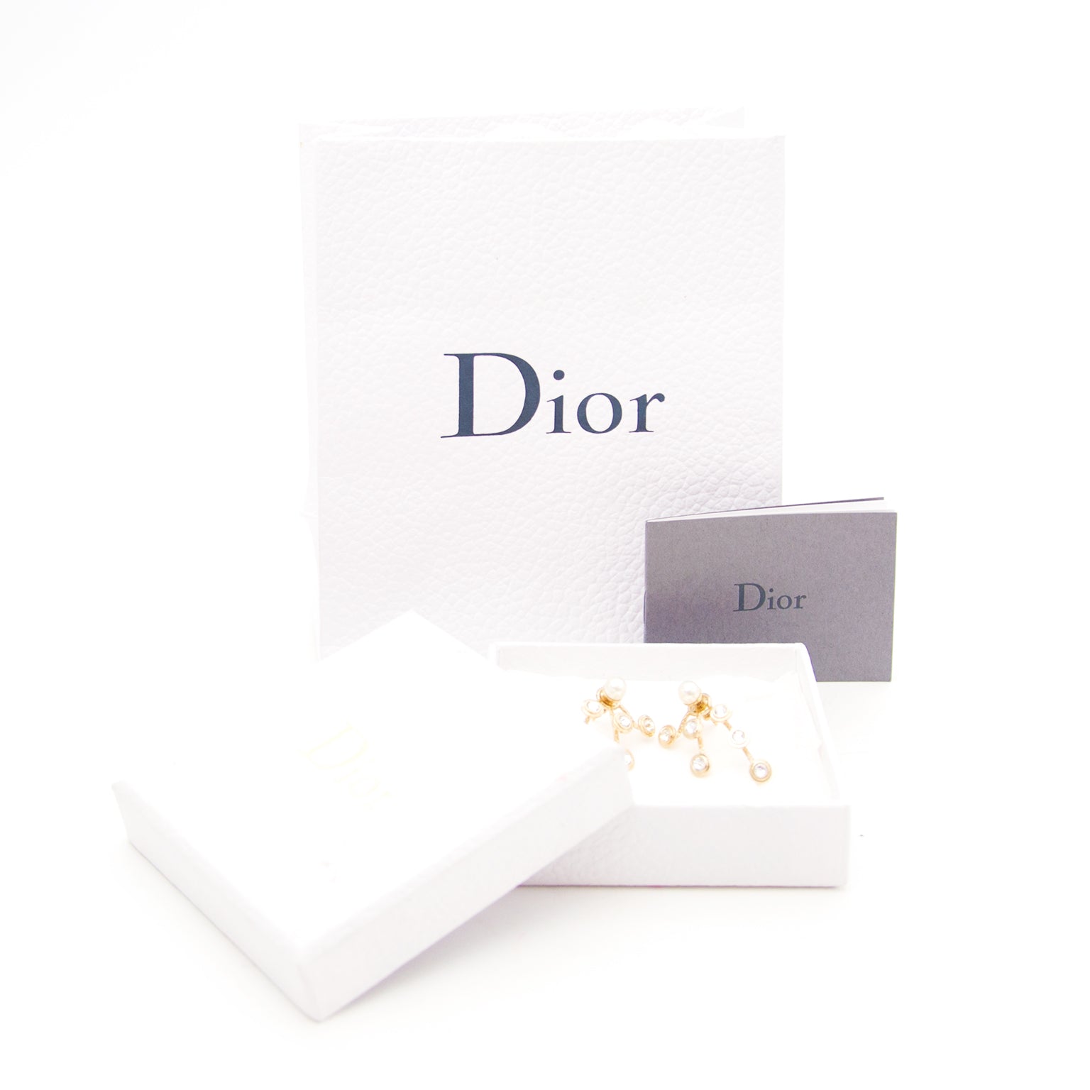 koop veilig online jou designer Christian Dior 'Mise En' Dior Pearl & Crystal Earrings oorbelle
