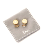 comme neuf boucle d'oreilles Chistian Dior Gold Rhinestone Tribal Earrings