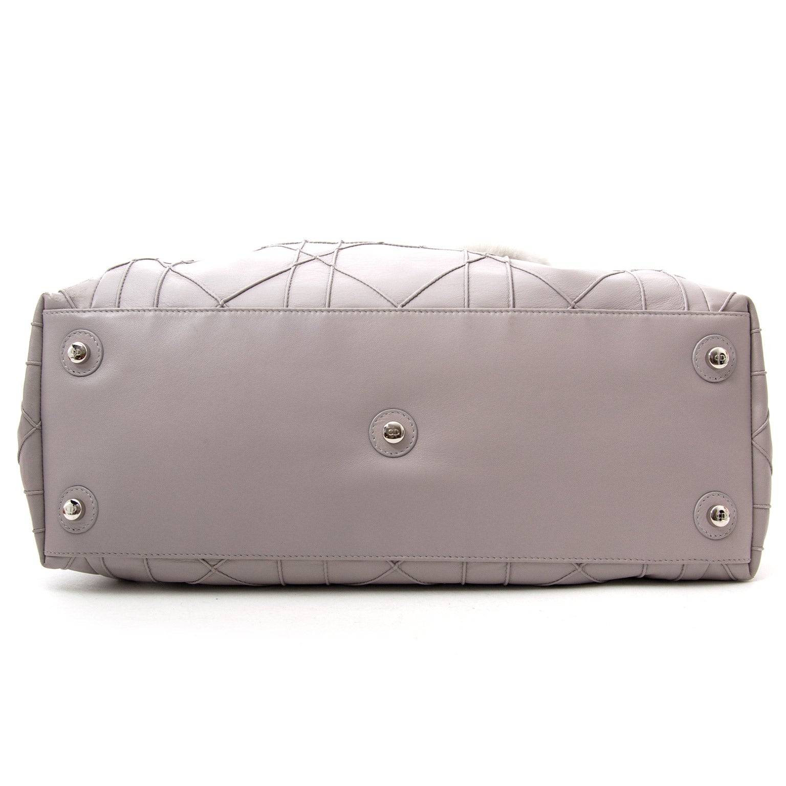 koop veilig online aan d beste prijs Christian Dior Grey Shoulder Bag with Fur net als nieuw 100% authentiek