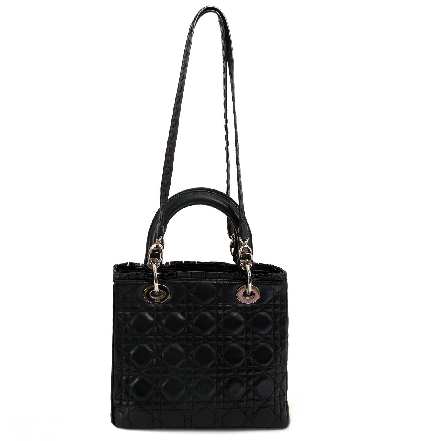 koop en verkoop tweedehands authentieke Christian Dior Lady Dior Black Medium Bag bij labellov vintage webshop
