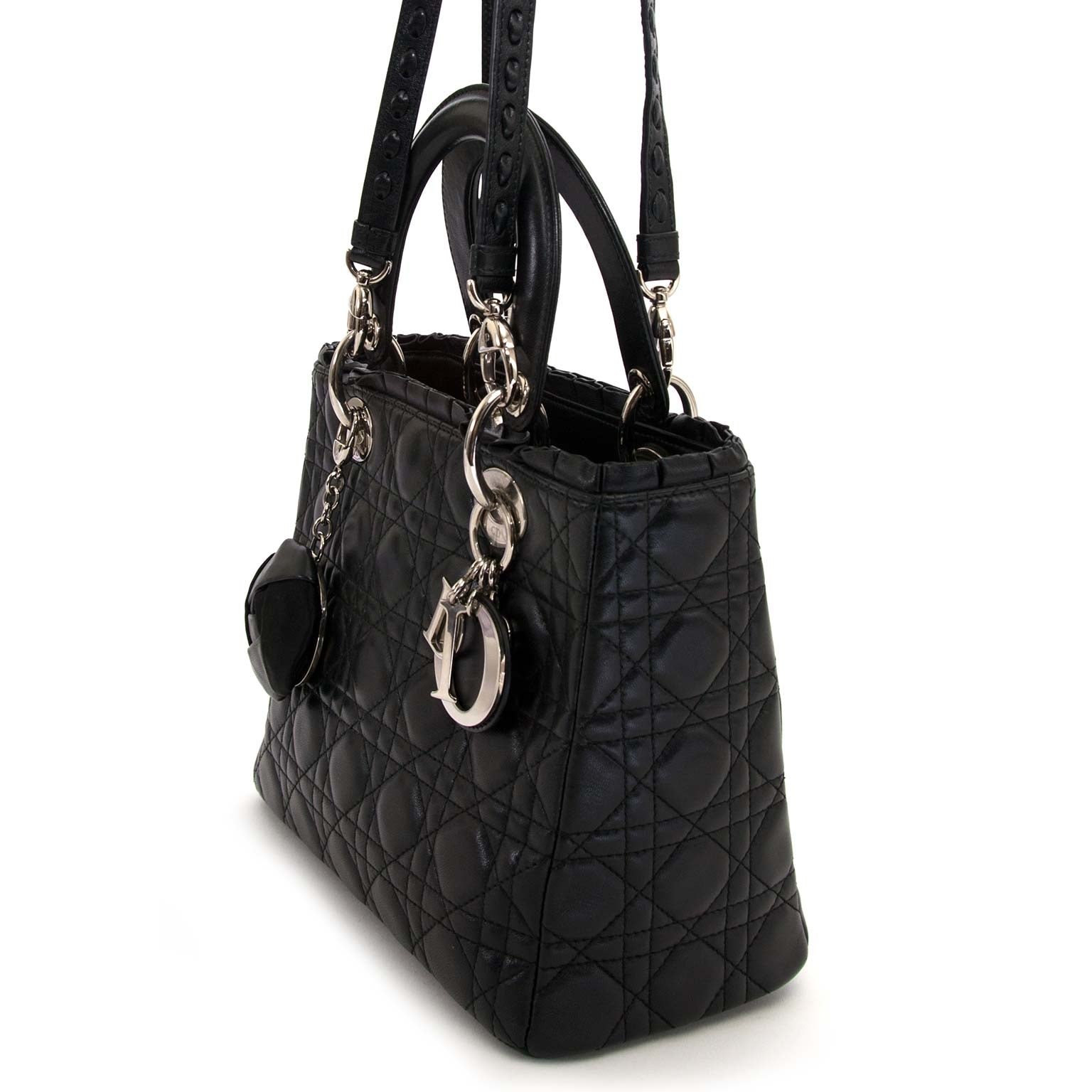 second hand Christian Dior Lady Dior Black Medium Bag at labellov antwerp for the best price