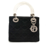 koop veilig online tegen de beste prijs Dior Lady Dior Mini Black Satin With Crystals