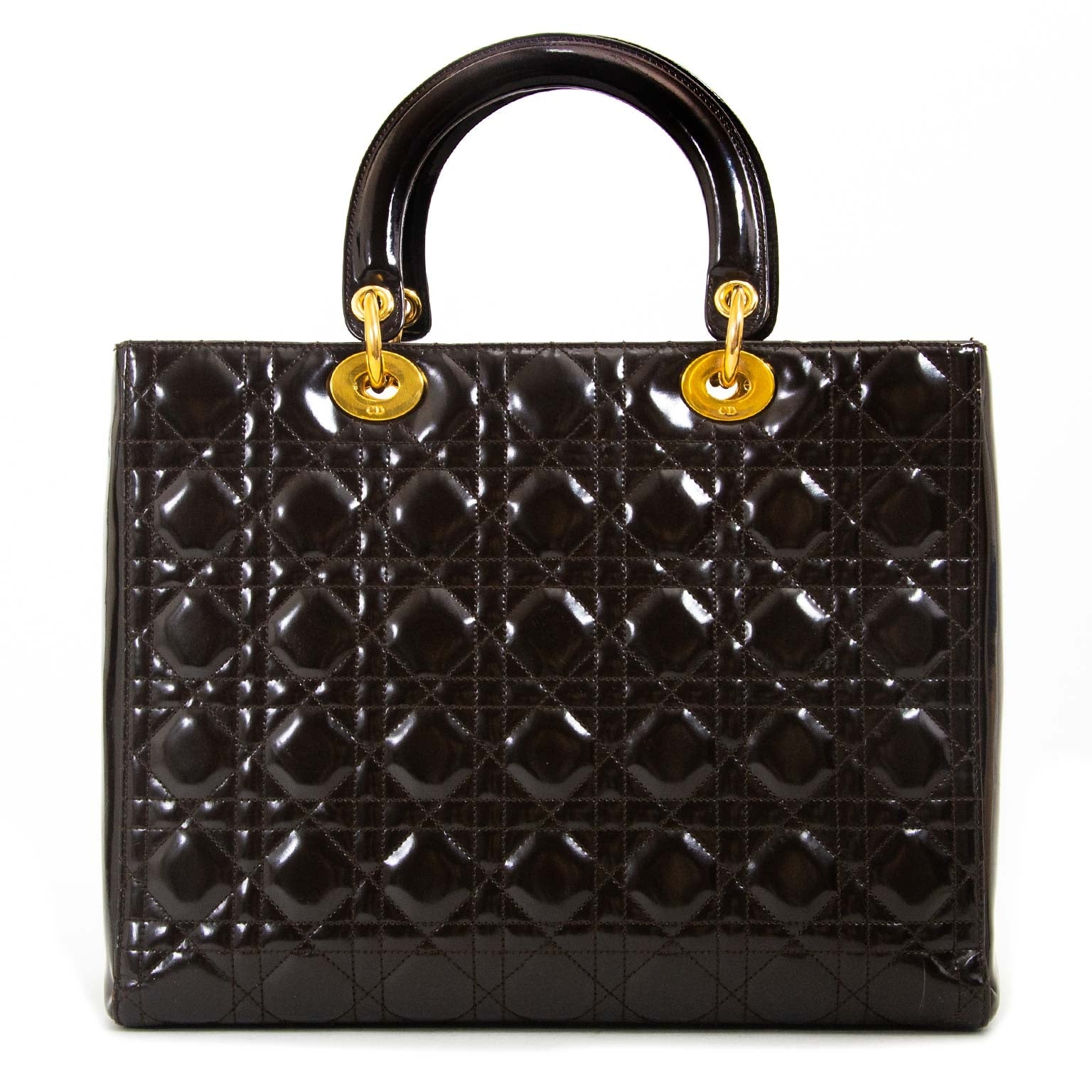 christian dior lady dior brown handbag now for sale at labellov vintage fashion webshop belgium