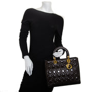 christian dior lady dior brown handbag now for sale at labellov vintage fashion webshop belgium