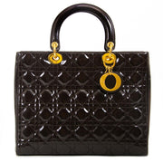 christian dior lady dior brown handbag now for sale at labellov vintage fashion webshop belgium