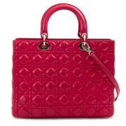 christian dior lady dior red lambskin bag now for sale at labellov vintage fashion webshop belgium