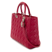 christian dior lady dior red lambskin bag now for sale at labellov vintage fashion webshop belgium