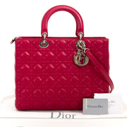 christian dior lady dior red lambskin bag now for sale at labellov vintage fashion webshop belgium