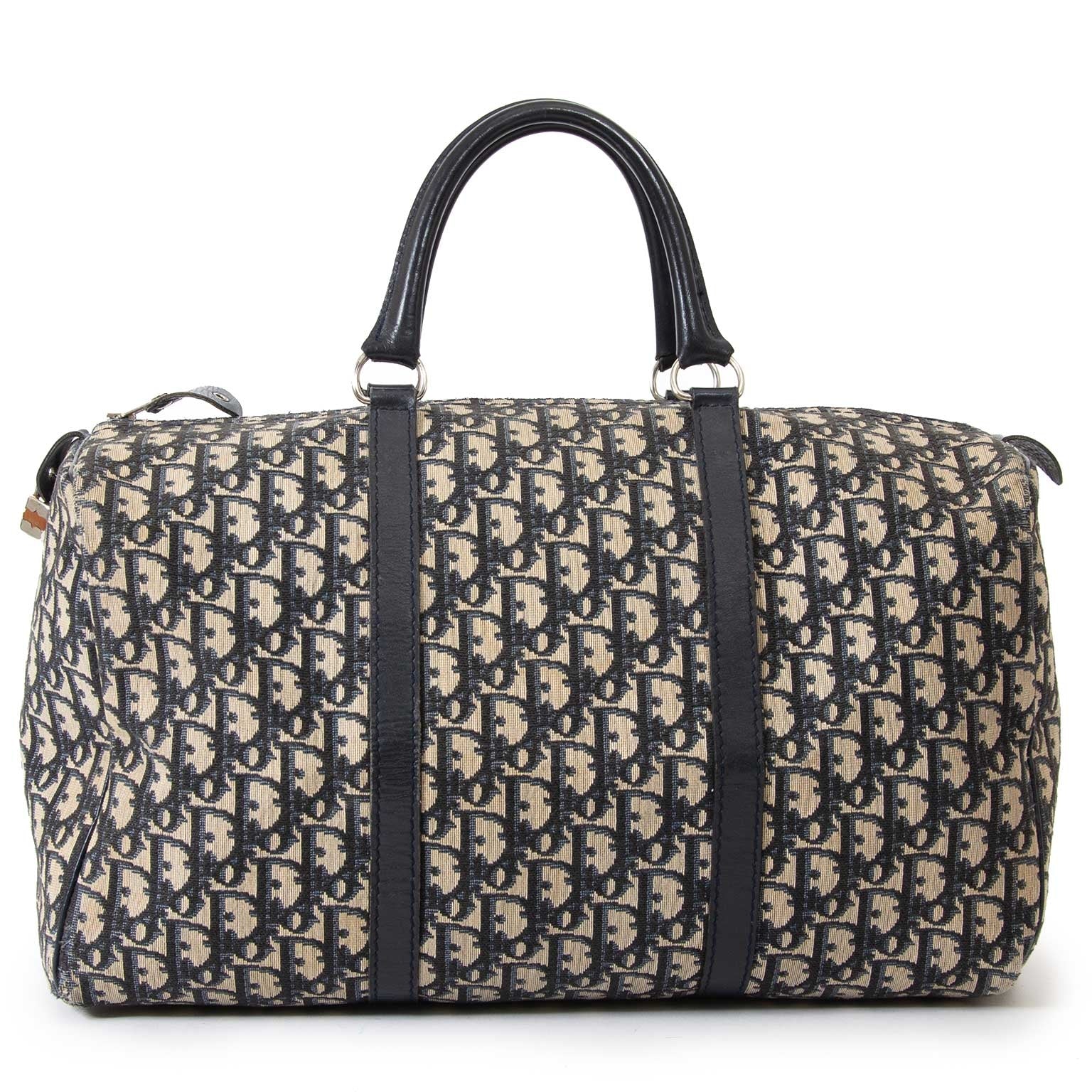 Dior Blue Monogram Boston Bag te koop bij Labellov