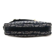 logomania 2018 Christian Dior Navy Monogram Denim Charm Pochette Bag secondhand best price