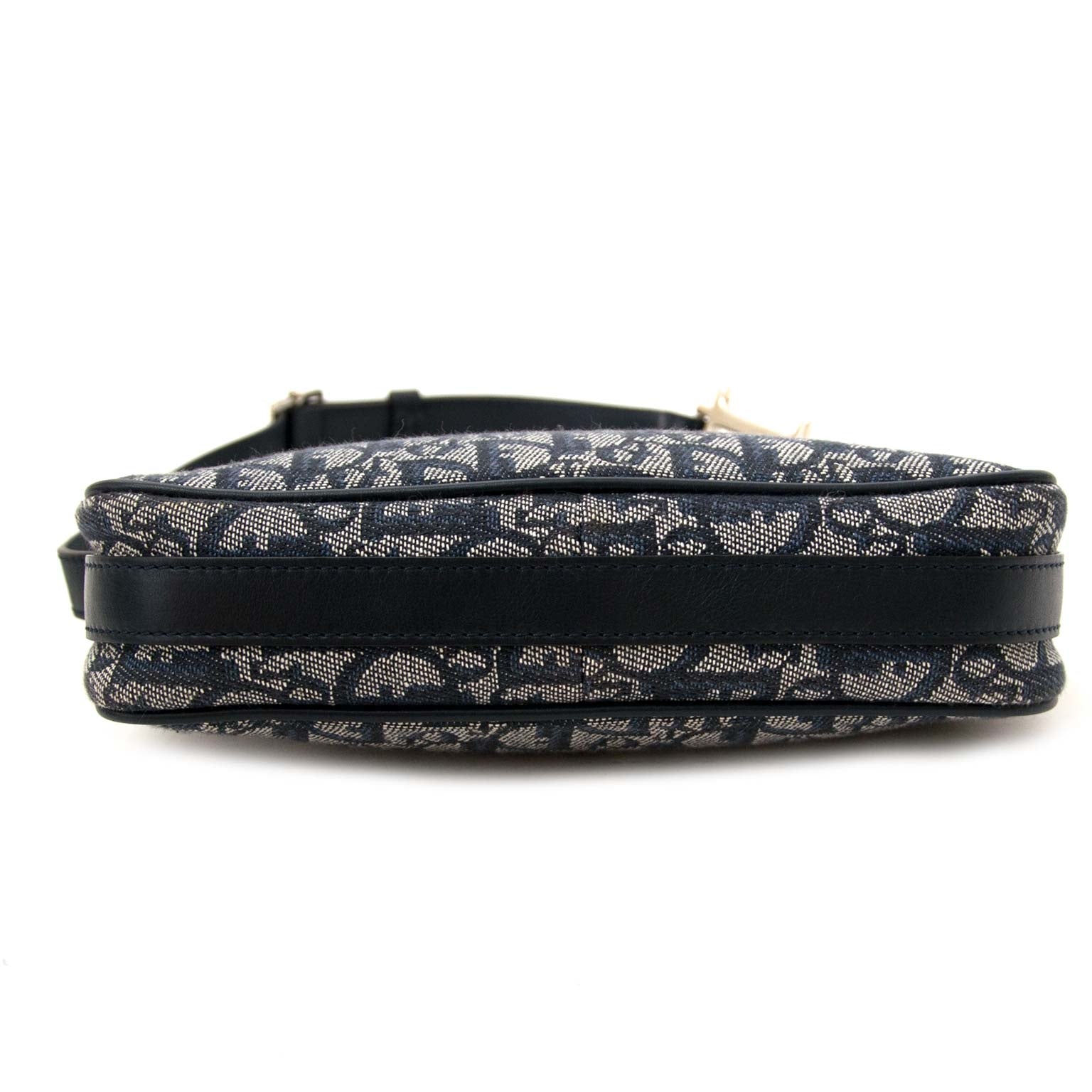 logomania 2018 Christian Dior Navy Monogram Denim Charm Pochette Bag secondhand best price