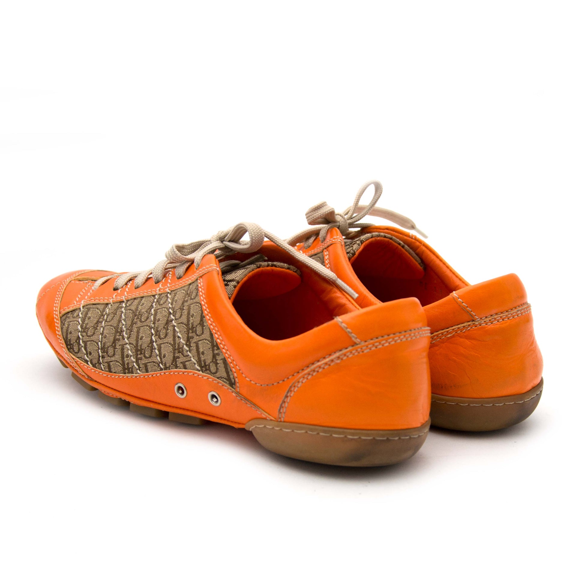 Buy youru Christian Dior Diorissimo Orange Driver Sneakers