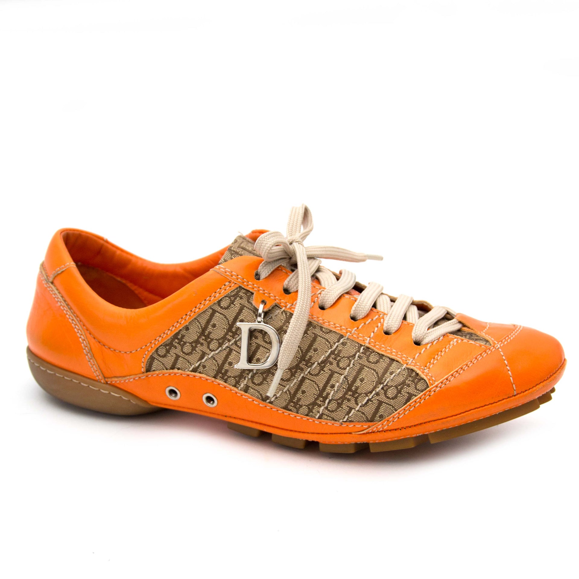 Christian Dior Diorissimo Orange Driver Sneakers