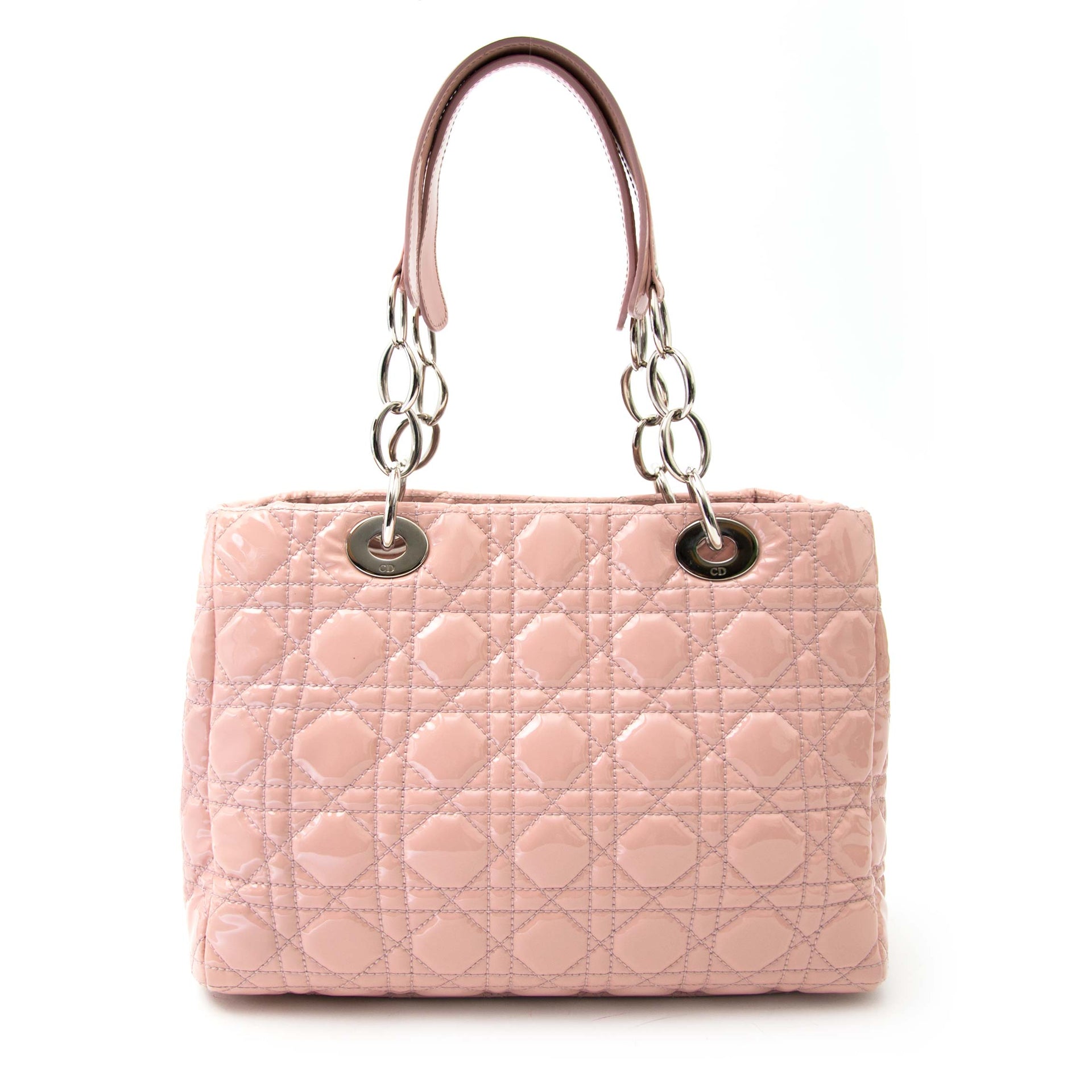 Are you looking for an authentic Dior Pink Patent 'Lady Dior' Medium online? Buy safe at Labellov