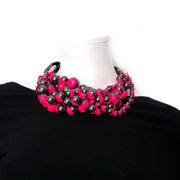 Zilver roze ketting met parels en magnetische sluiting Dior