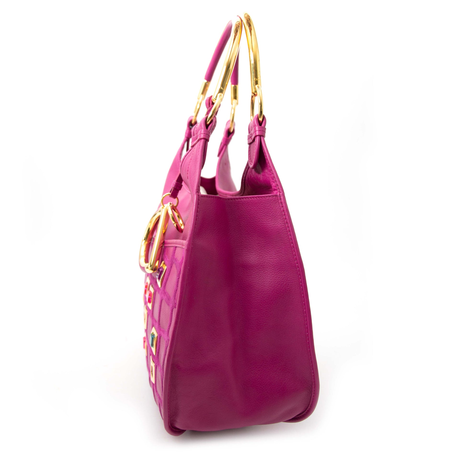 koop veilig online aan de beste prijs jou tweedehands merk Christian Dior Purple Bejeweled Dior 61 Bag