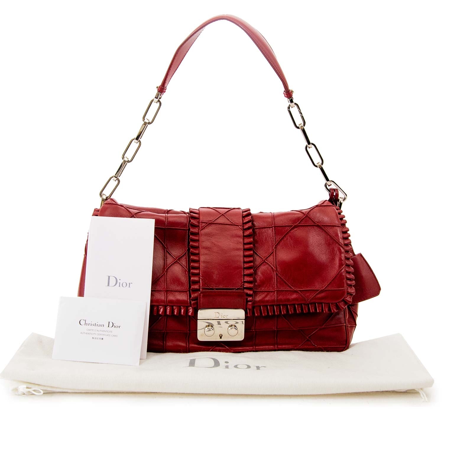 christian dior new lock cannage & ruffles flap bag nu te koop bij labellov vintage mode webshop belgië