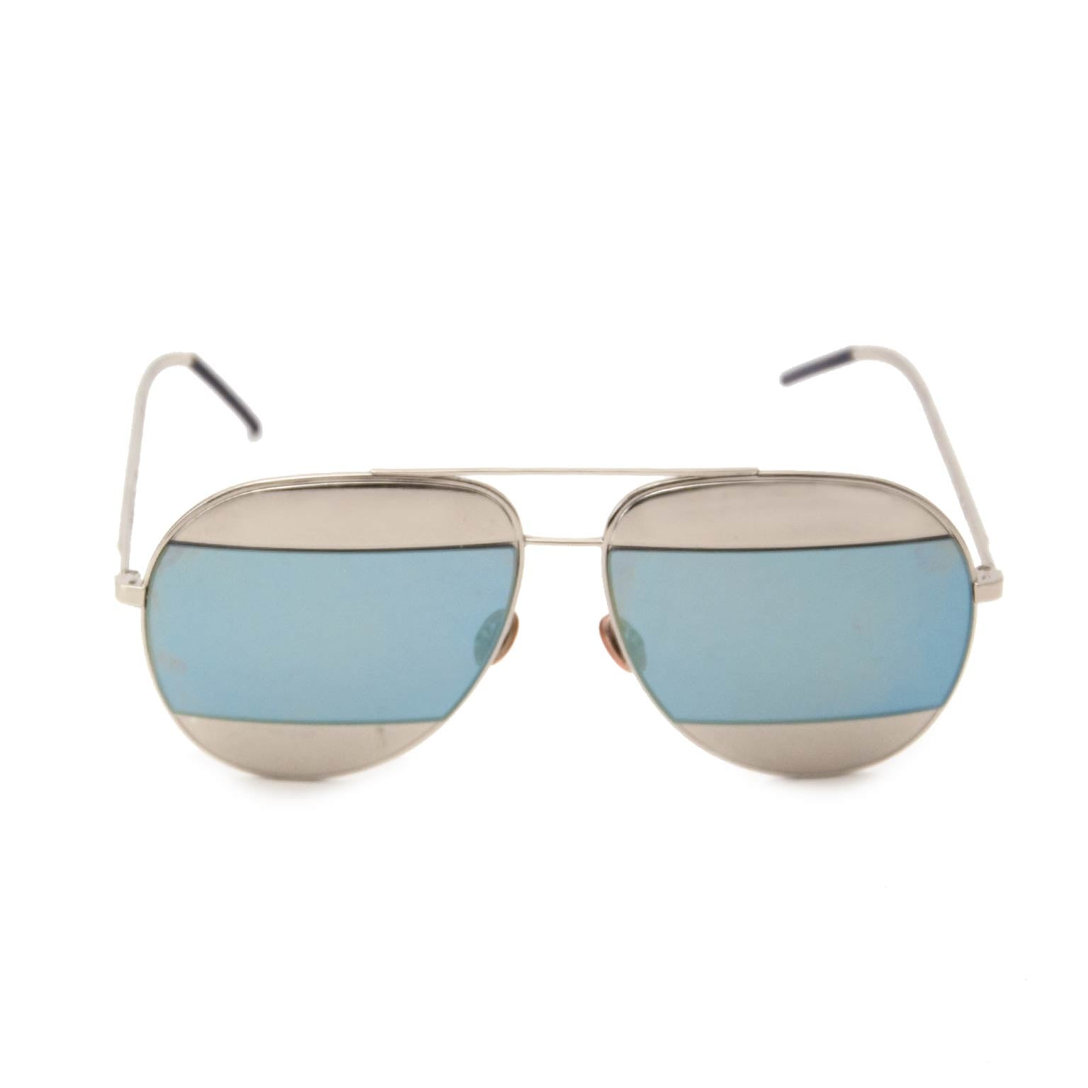 koop veiig online tegen de beste prijs The Iconic Dior Split sunglasses reinterpret a classic shape in a graphic style.