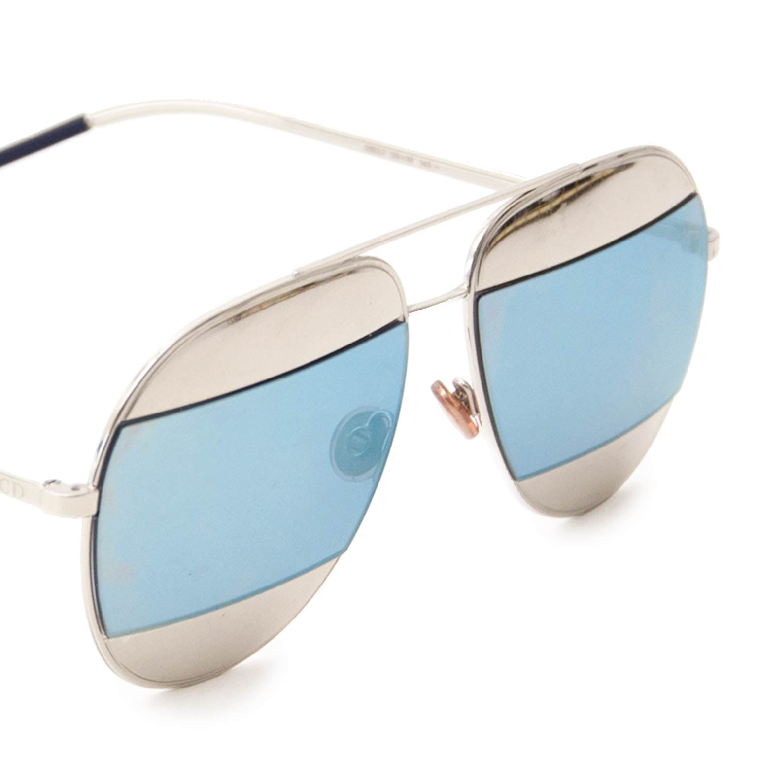 koop veilig online jou tweedehands The Iconic Dior Split sunglasses reinterpret a classic shape in a graphic style.