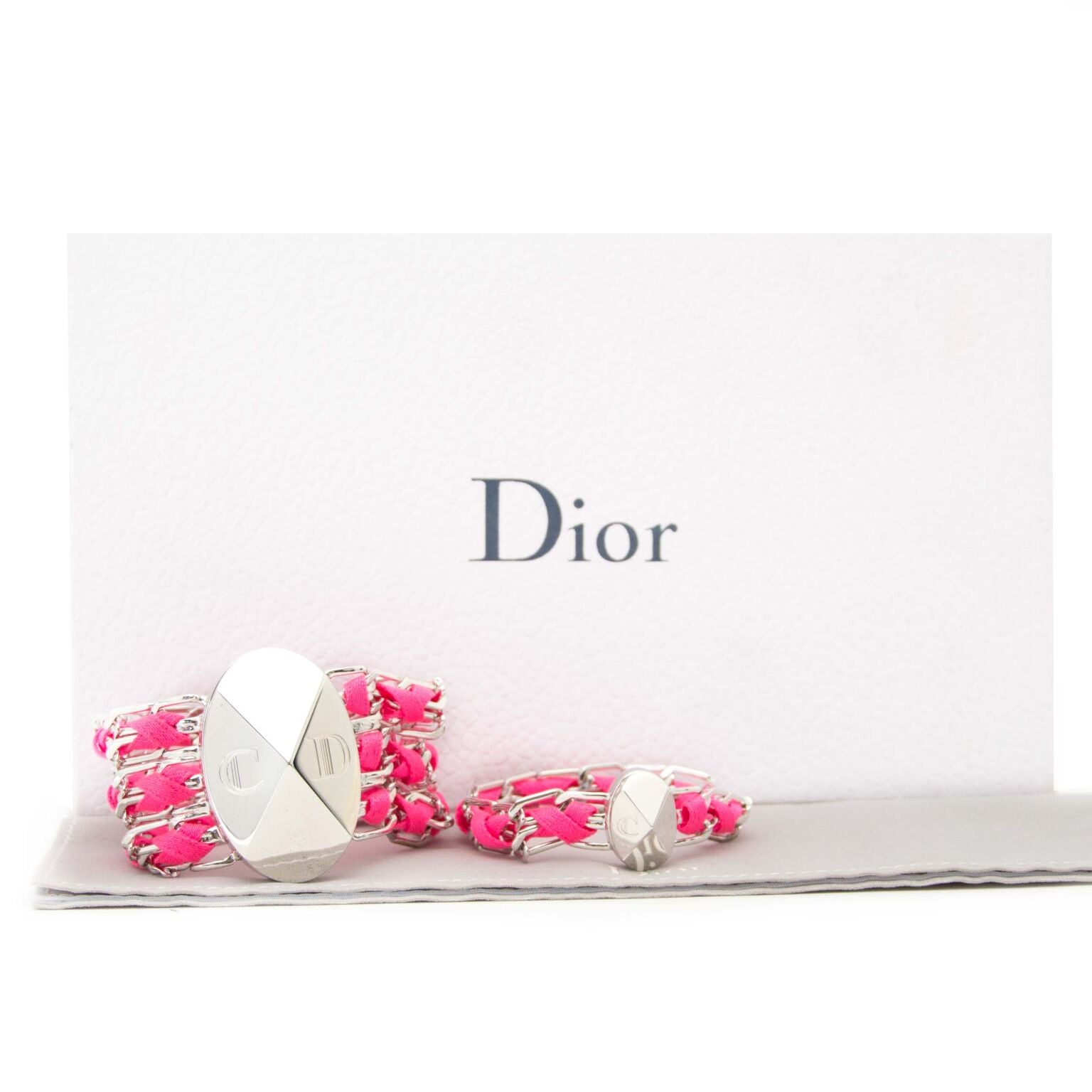 Looking for a gift? Buy these Christian Dior silver bracelets at our safe online webshop labellov.com. Our showroom is located in Antwerp.