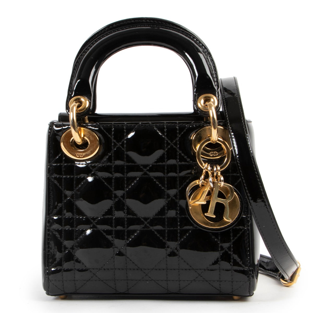 Christian Dior Black Patent Mini Lady Dior