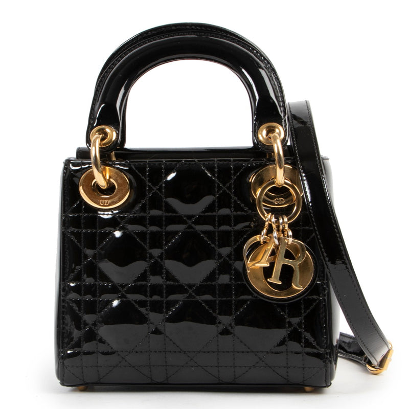 Christian Dior Black Patent Mini Lady Dior