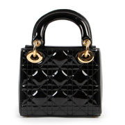 Christian Dior Black Patent Mini Lady Dior available at Labellov
