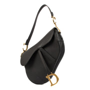 Buy real authentic Christian Dior Black Leather Saddle Bag in very good condition at Labellov.com