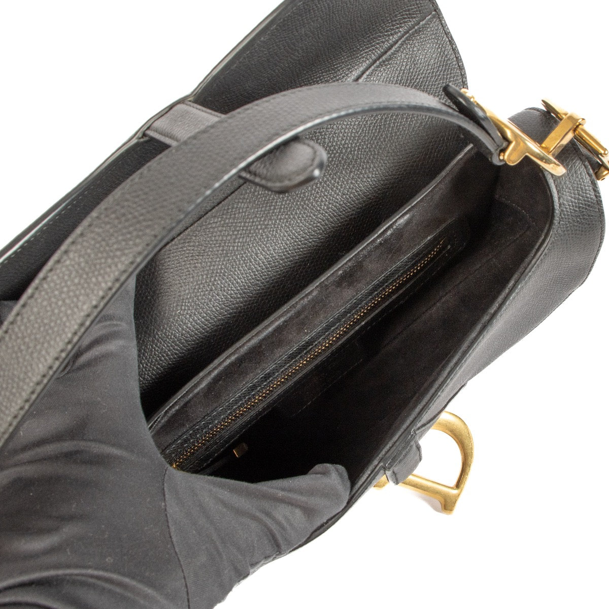 Sac Saddle Christian Dior en cuir noir