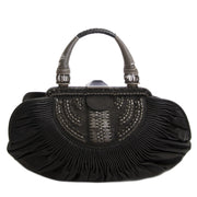 acheter en ligne seconde main Christian Dior Black Pleated Lambskin Leather Plisse Basket Bag