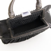 Christian Dior Black Pleated Lambskin Leather Plisse Basket Bag veilig online
