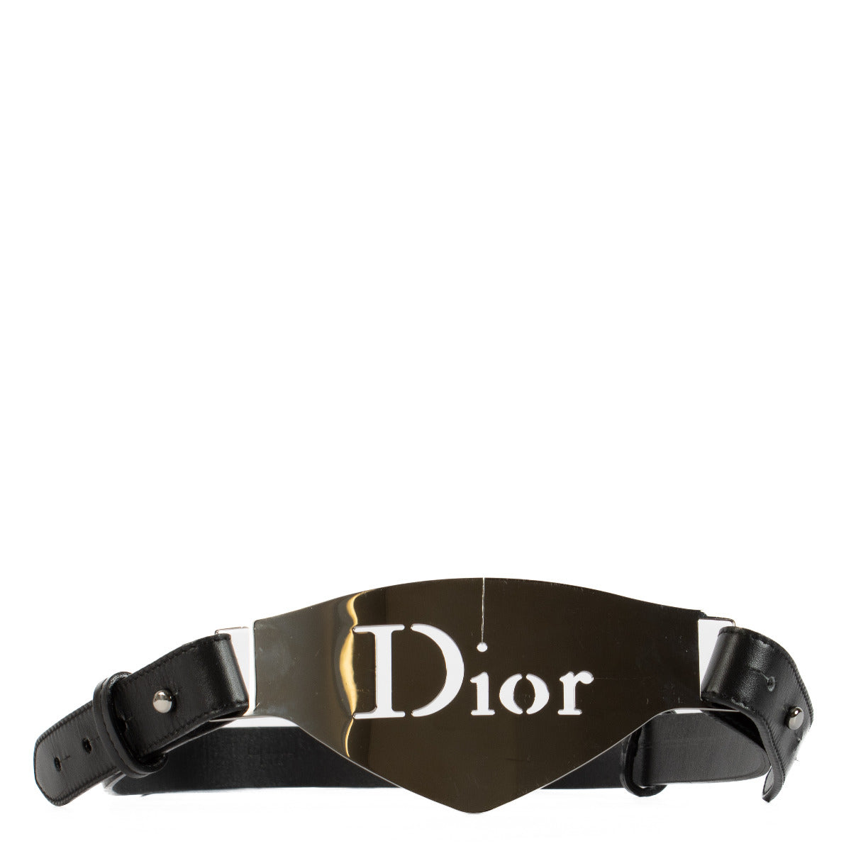 Christian Dior Black Silver Belt - size 95
