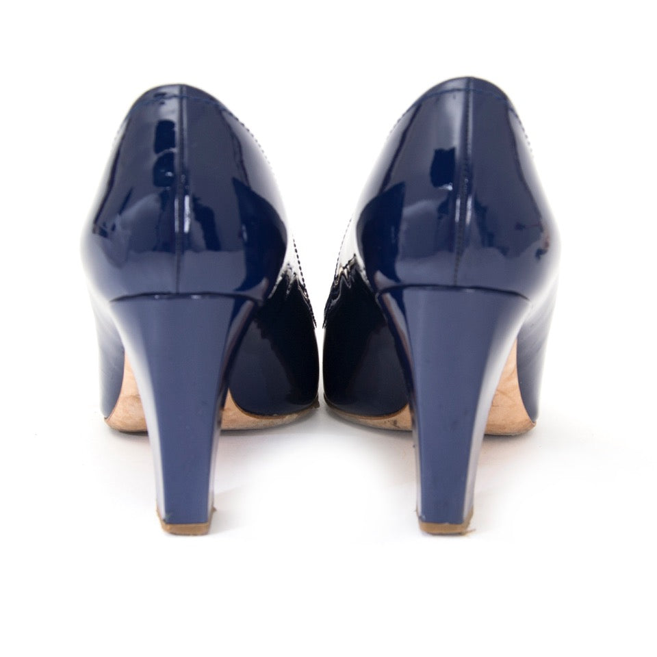 shop safe online like new Dior Knot Bleu Foncé Pump