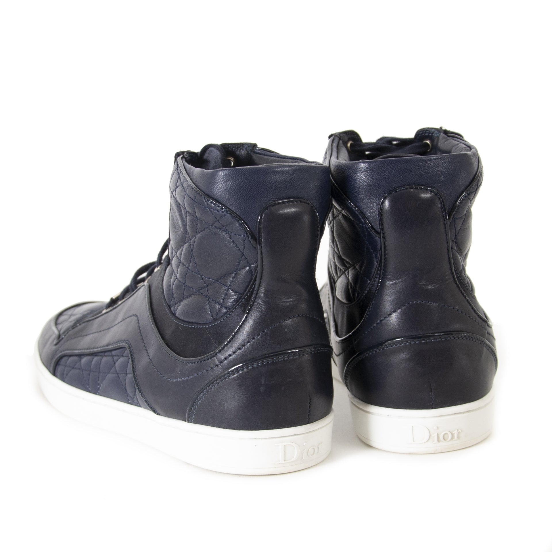 Dior Running Cannage Dark Blue Sneakers - Size 39.5 now for sale at labellov vintage fashion webshop belgium
