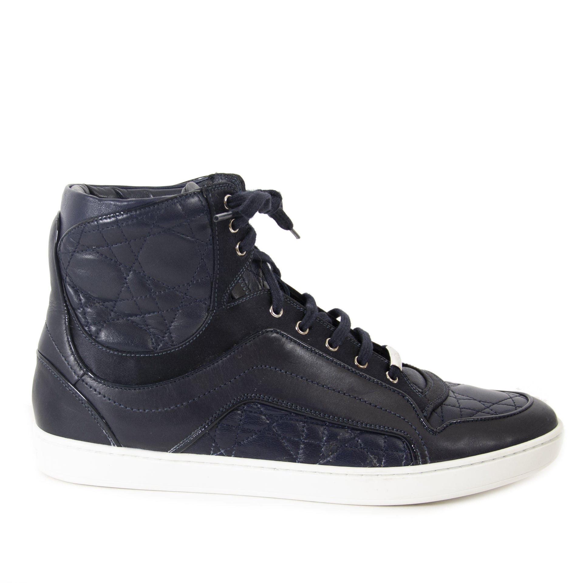 Dior Running Cannage Dark Blue Sneakers - Size 39.5 now for sale at labellov vintage fashion webshop belgium