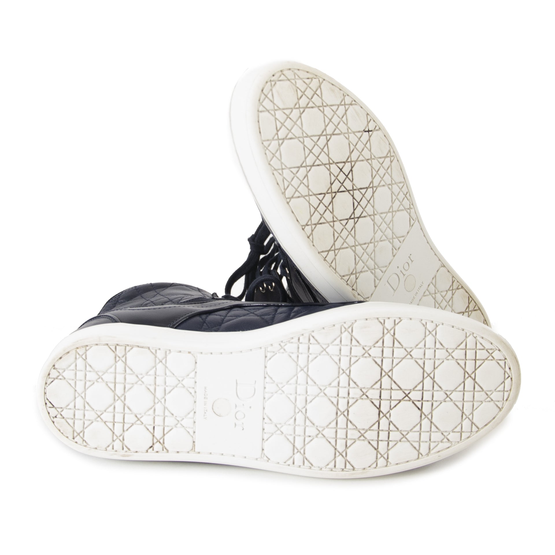 Dior Running Cannage Dark Blue Sneakers - Size 39.5 now for sale at labellov vintage fashion webshop belgium