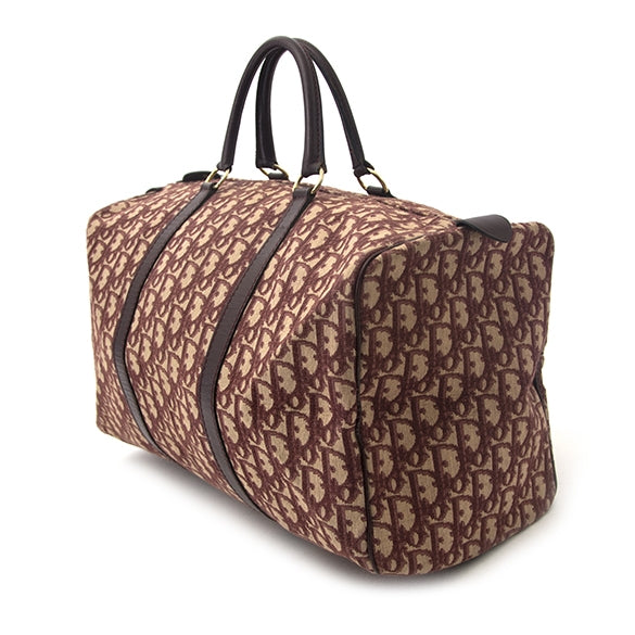 Bent u op zoek naar een authentieke designer handtas? Dior Monogram Burgundy Boston Bag for sale