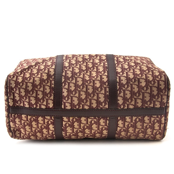 Dior Monogram Burgundy Boston Bag for sale