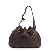Authentieke Tweedehands Christian Dior Dark Brown Cannage Bucket Bag juiste prijs veilig online shoppen luxe merken webshop winkelen Antwerpen België mode fashion