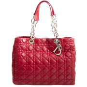 Christian Dior Lambskin Cannage Large Red Dior Soft Shopping Tote now for sale at labellov vintage fashion webshop belgium