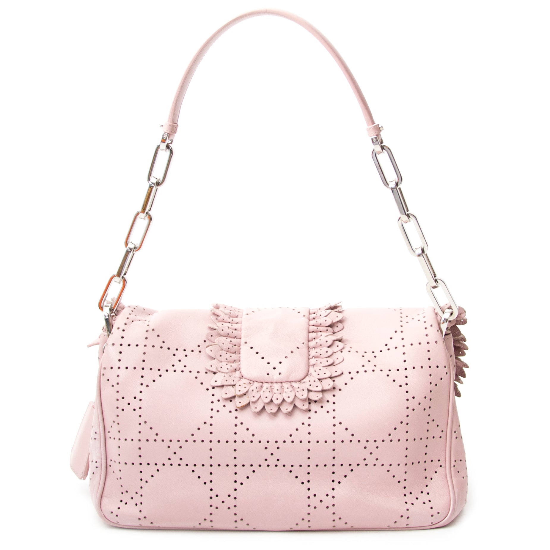 koop veilig online aan de beste prijs jouw tweedehands Christian Dior Baby Pink New Lock Ruffle Flap